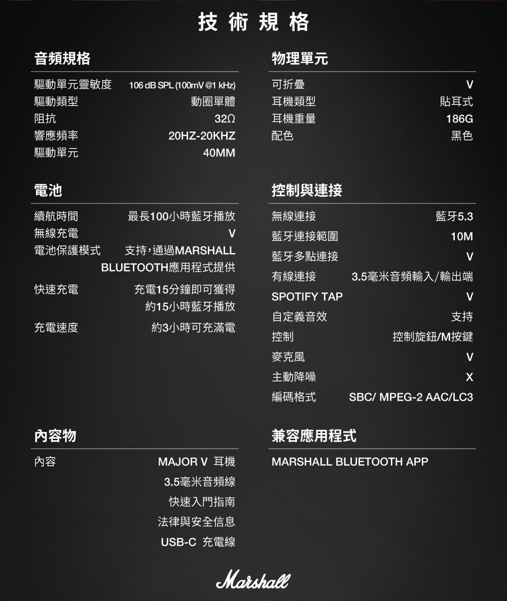 Marshall| MAJOR V 藍牙耳罩式耳機 4色