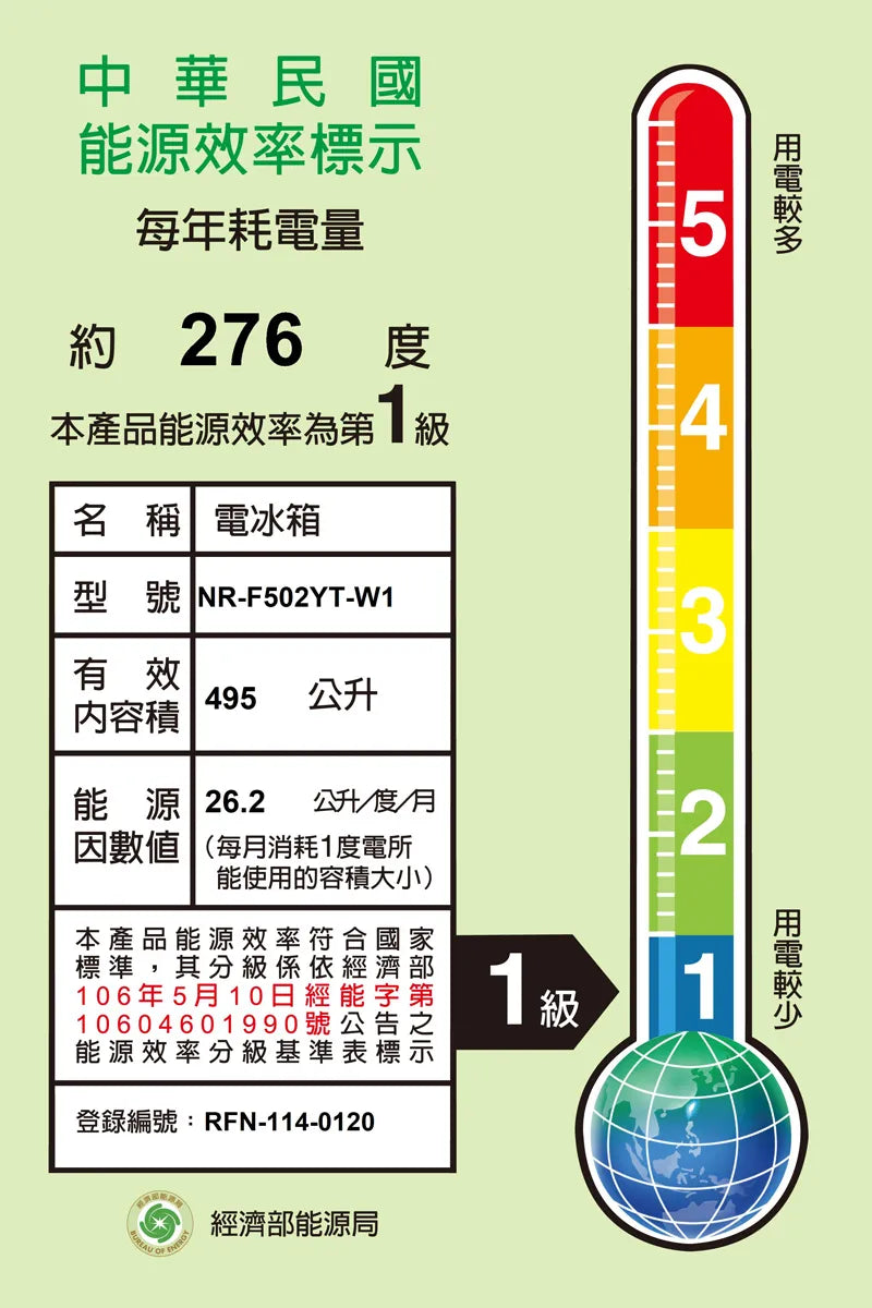 Panasonic 國際牌|NR-F502YT-W1 495L日製無邊框霧面鋼板六門冰箱(凝霜白)