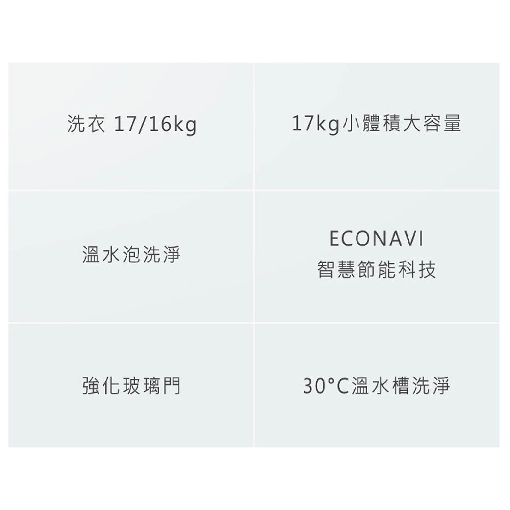 Panasonic 國際牌｜NA-V160MW 16公斤高效抑菌變頻溫水滾筒洗衣機