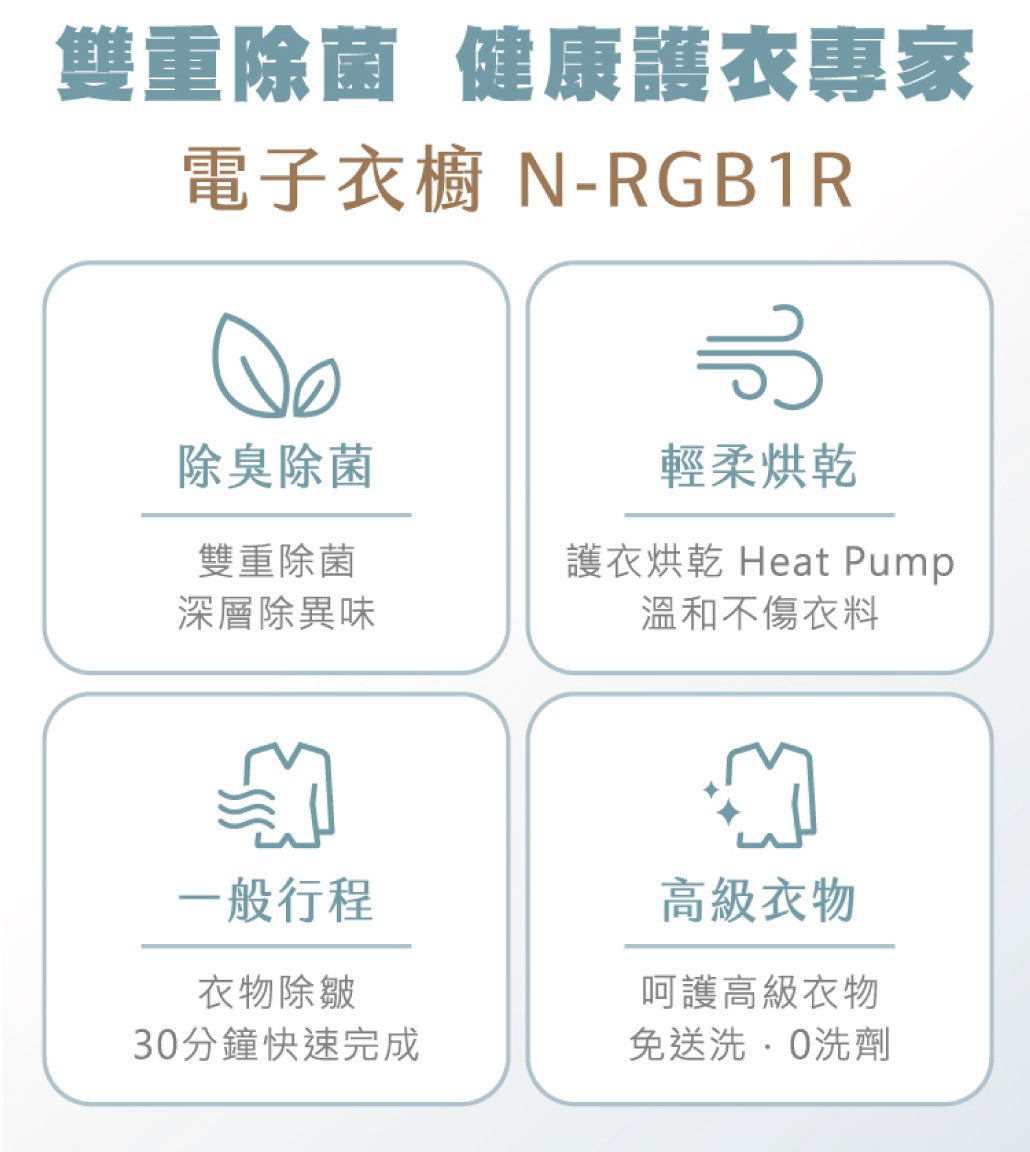 Panasonic 國際牌｜ N-RGB1R 健康護衣電子衣櫥