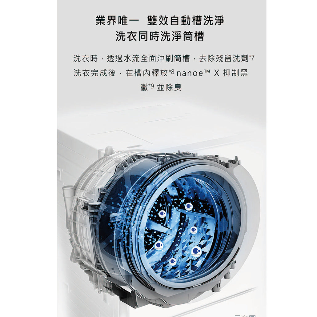 Panasonic 國際牌｜NA-D106X3 10.5公斤日本製溫水洗脫烘變頻滾筒洗衣機
