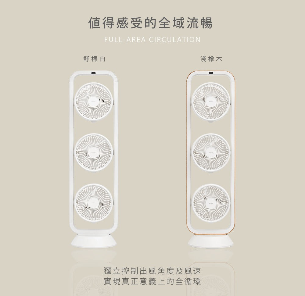 【全新出清】Artisan｜5D全域循環扇 LF3001 (舒眠白)