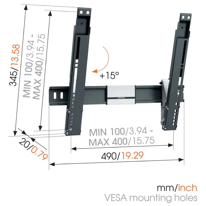 Vogel's|THIN 415 26-55吋超薄型可傾斜 固定式壁掛架 2cm