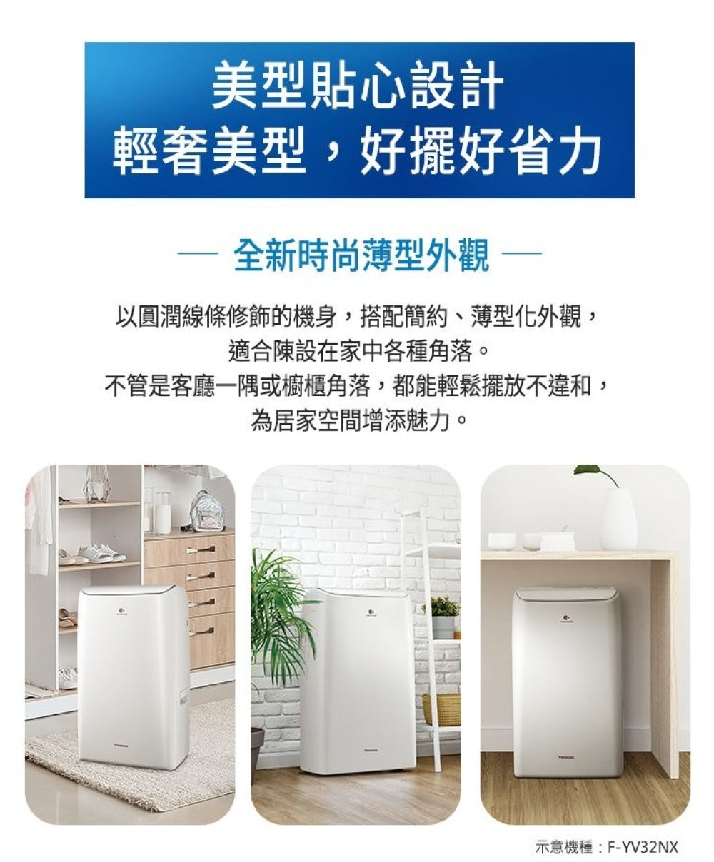 Panasonic國際牌 ｜16L nanoe清淨二合一雙變頻微電腦除濕機 F-YV32NN