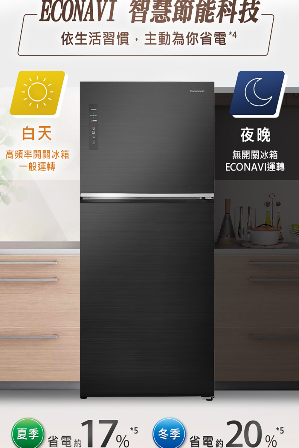 Panasonic 國際牌｜NR-B582TG 580L新一級節能雙門玻璃變頻冰箱(曜石棕/翡翠金)