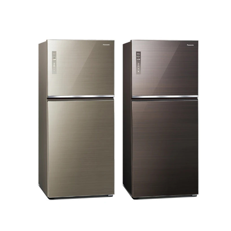 Panasonic 國際牌｜NR-B651TG 650L新一級節能雙門玻璃變頻冰箱(曜石棕/翡翠金)