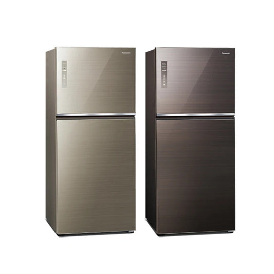 Panasonic 國際牌｜NR-B651TG 650L新一級節能雙門玻璃變頻冰箱(曜石棕/翡翠金)