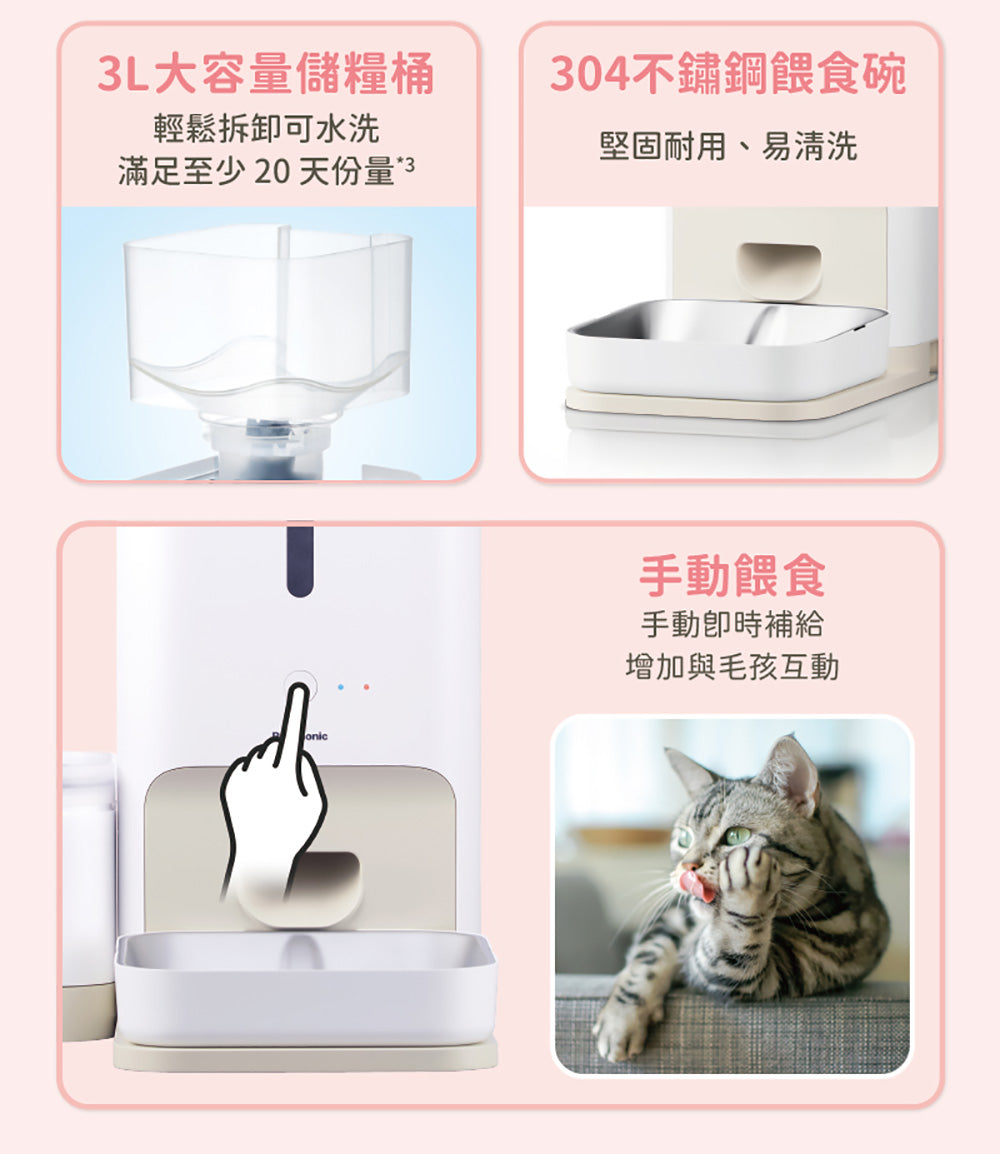 Panasonic國際牌 ｜台灣製寵物智能複合式攝影飲水餵食機 CP-JNF04-W