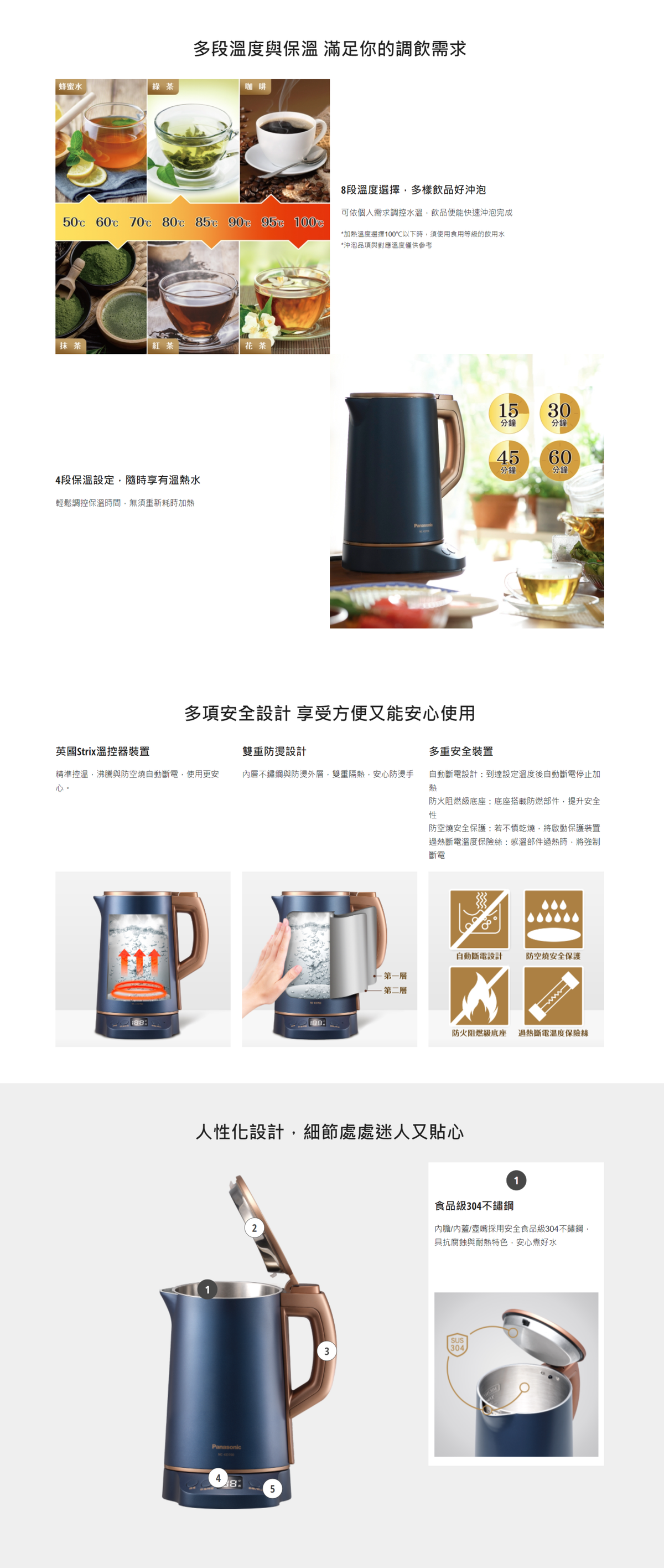 Panasonic國際牌 ｜ NC-KD700 溫控型電水壺
